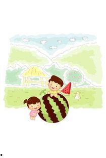 卡通小朋友吃瓜视频,萌态十足引网友爆笑